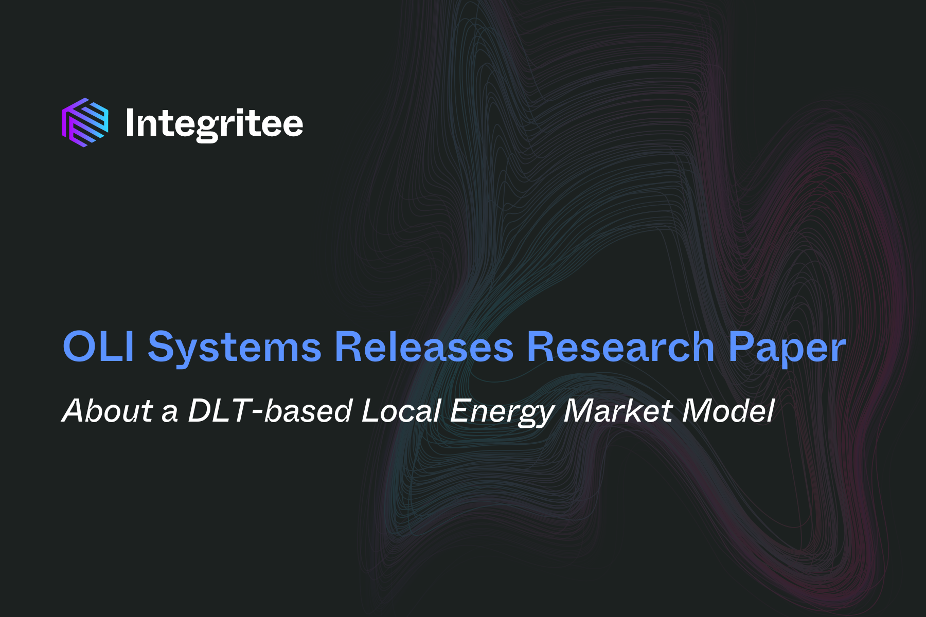 OLI Systems Releases Research Paper about a DLT-Based Local Energy Market Model