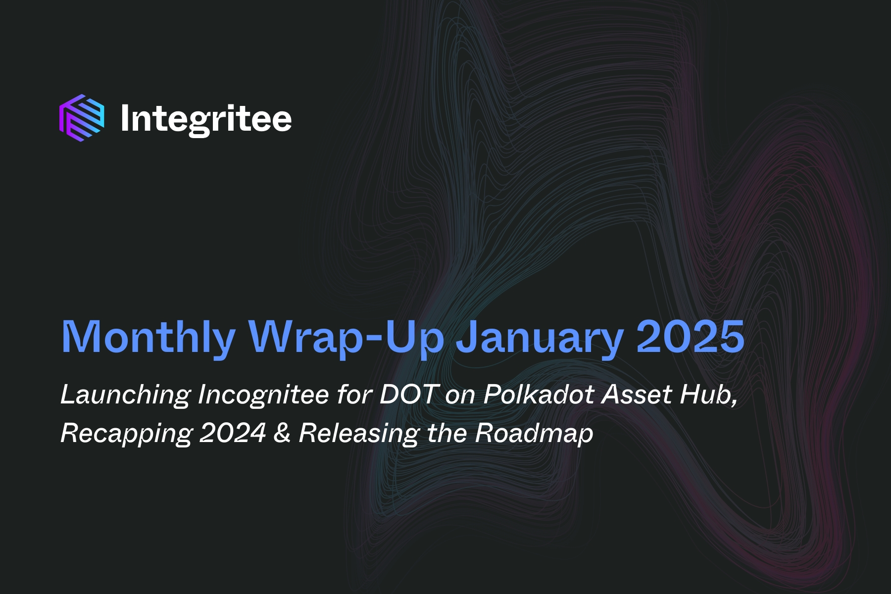 Monthly Wrap-Up January 2025: Launching Incognitee for DOT on Polkadot Asset Hub, Recapping 2024 & Releasing the Roadmap